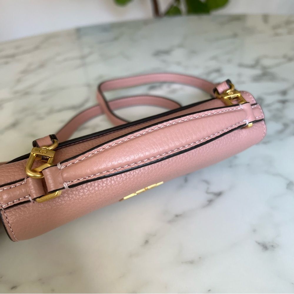 NWT Tory Burch Britten Mini Top Handle Leather Crossbody Bag Pink Moon - Picture 9 of 16